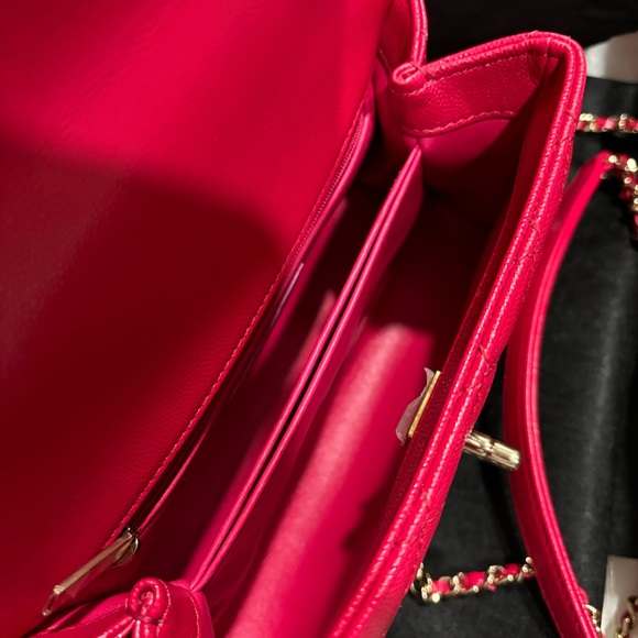 CHANEL 21K Small Raspberry Pink Lizard Embossed Coco Handle - Picture 8 of 9